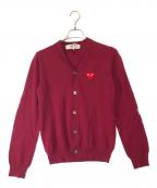 PLAY COMME des GARCONSプレイコムデギャルソン）の古着「ニットカーディガン」｜レッド