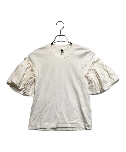 noir kei ninomiya（ノワール ケイ ニノミヤ）noir kei ninomiya (ノワール ケイ ニノミヤ) フリルアームTシャツ ホワイト サイズ:ＸＳの古着・服飾アイテム