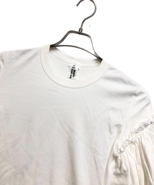 noir kei ninomiya（ノワール ケイ ニノミヤ）noir kei ninomiya (ノワール ケイ ニノミヤ) フリルアームTシャツ ホワイト サイズ:ＸＳの古着・服飾アイテム