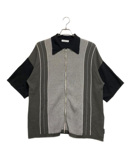 flagstuff（フラグスタフ）flagstuff (フラグスタフ) STRIPE SWEATER ブラック×グレー サイズ:Lの古着・服飾アイテム
