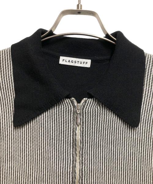 flagstuff（フラグスタフ）flagstuff (フラグスタフ) STRIPE SWEATER ブラック×グレー サイズ:Lの古着・服飾アイテム