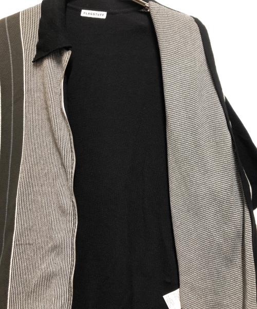 flagstuff（フラグスタフ）flagstuff (フラグスタフ) STRIPE SWEATER ブラック×グレー サイズ:Lの古着・服飾アイテム
