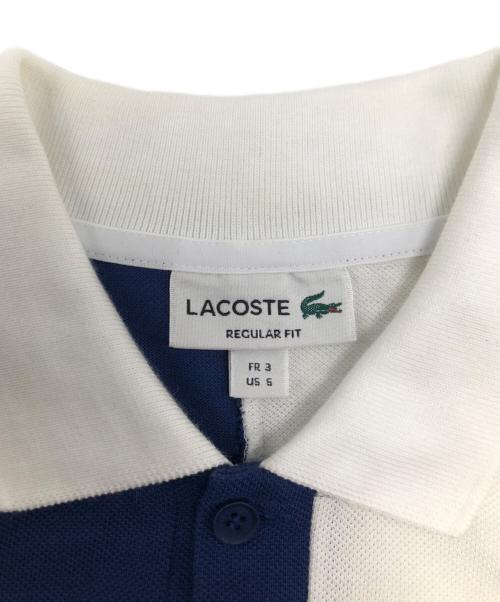 LACOSTE（ラコステ）LACOSTE (ラコステ) ストライプポロシャツ ホワイト×ブルー サイズ:FR 3/US 5の古着・服飾アイテム