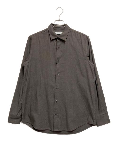 AOURE（アウール）AOURE (アウール) ビエラプレーンシャツ ブラウン サイズ:Lの古着・服飾アイテム