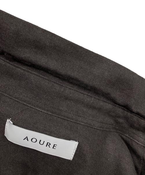 AOURE（アウール）AOURE (アウール) ビエラプレーンシャツ ブラウン サイズ:Lの古着・服飾アイテム