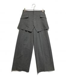 Adam et Rope（アダム エ ロペ）の古着「コルセットセットレイヤードパンツ」｜グレー