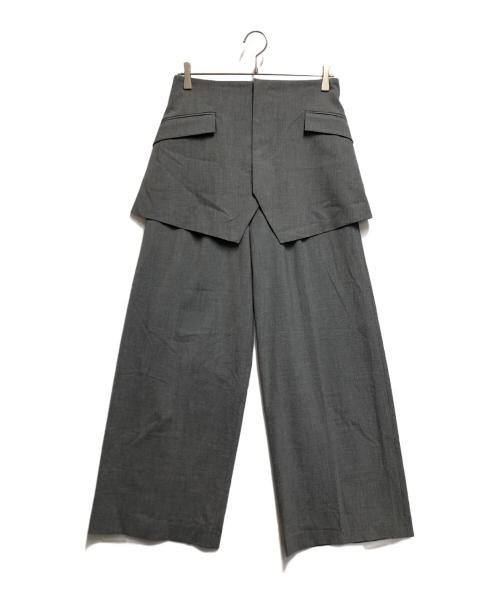 Adam et Rope（アダム エ ロペ）Adam et Rope (アダム エ ロペ) コルセットセットレイヤードパンツ グレー サイズ:38の古着・服飾アイテム
