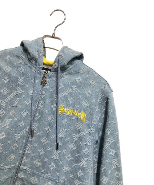 SUPPLIER（サプライヤー）SUPPLIER (サプライヤー) モノグラムデニムパーカー  インディゴ サイズ:Lの古着・服飾アイテム