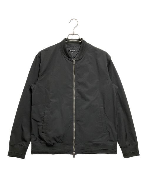 MICHEL KLEIN HOMME（ミッシェルクラン オム）MICHEL KLEIN HOMME (ミッシェルクラン オム) リブ編みナイロンMA-1ブルゾン ブラック サイズ:51の古着・服飾アイテム