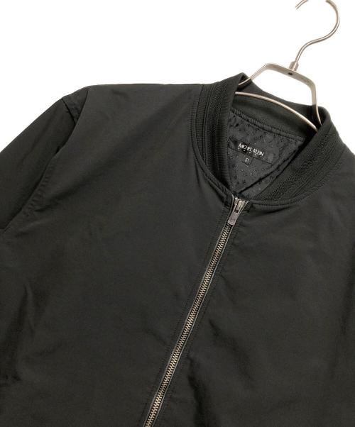 MICHEL KLEIN HOMME（ミッシェルクラン オム）MICHEL KLEIN HOMME (ミッシェルクラン オム) リブ編みナイロンMA-1ブルゾン ブラック サイズ:51の古着・服飾アイテム