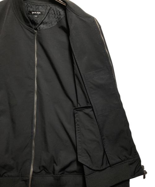 MICHEL KLEIN HOMME（ミッシェルクラン オム）MICHEL KLEIN HOMME (ミッシェルクラン オム) リブ編みナイロンMA-1ブルゾン ブラック サイズ:51の古着・服飾アイテム