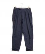 COMOLIコモリ）の古着「リネン混2タックパンツ」｜ネイビー