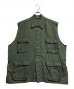 ROTHCOロスコ）の古着「BDUミリタリーシャツ リメイクベスト」｜グリーン