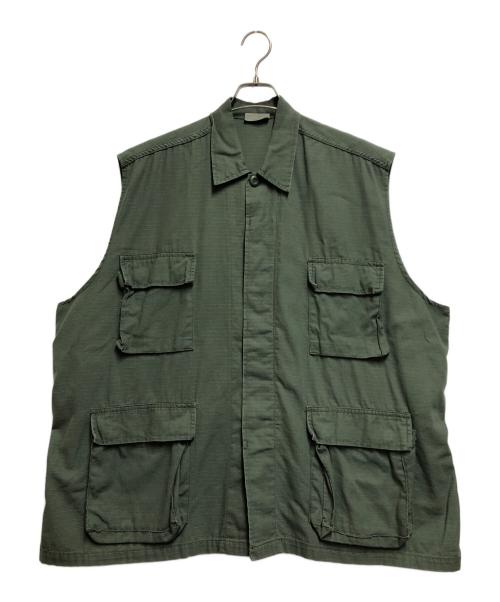 ROTHCO（ロスコ）ROTHCO (ロスコ) BDUミリタリーシャツ リメイクベスト グリーン サイズ:XLの古着・服飾アイテム