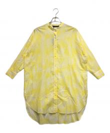 mizuiro-ind（ミズイロインド）の古着「プリントスタンドカラーシャツチュニック」｜イエロー