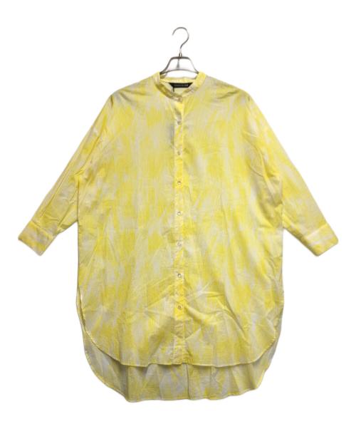 mizuiro-ind（ミズイロインド）mizuiro-ind (ミズイロインド) プリントスタンドカラーシャツチュニック イエロー サイズ:FREEの古着・服飾アイテム