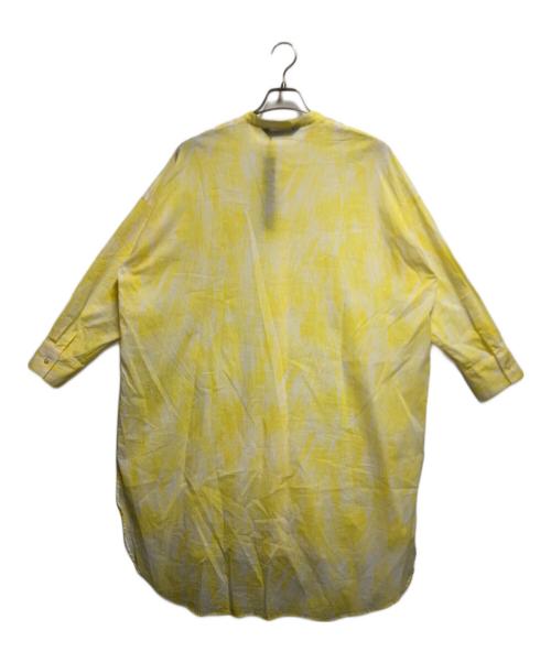 mizuiro-ind（ミズイロインド）mizuiro-ind (ミズイロインド) プリントスタンドカラーシャツチュニック イエロー サイズ:FREEの古着・服飾アイテム