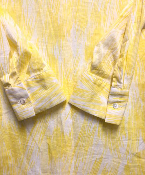 mizuiro-ind（ミズイロインド）mizuiro-ind (ミズイロインド) プリントスタンドカラーシャツチュニック イエロー サイズ:FREEの古着・服飾アイテム