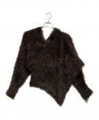 THROWスロー）の古着「SLANT NECK MG TOPS（スラント ネック ミドルゲージ トップス）」｜ブラウン