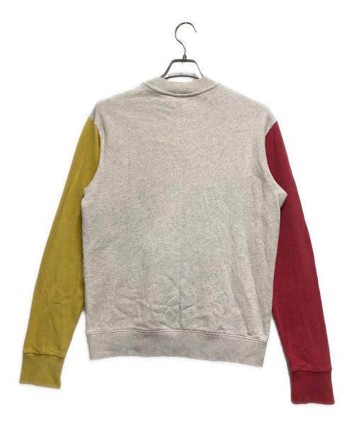 maison kitsune（メゾンキツネ）maison kitsune (メゾンキツネ) スウェット ライトグレー×イエロー×レッド サイズ:XSの古着・服飾アイテム