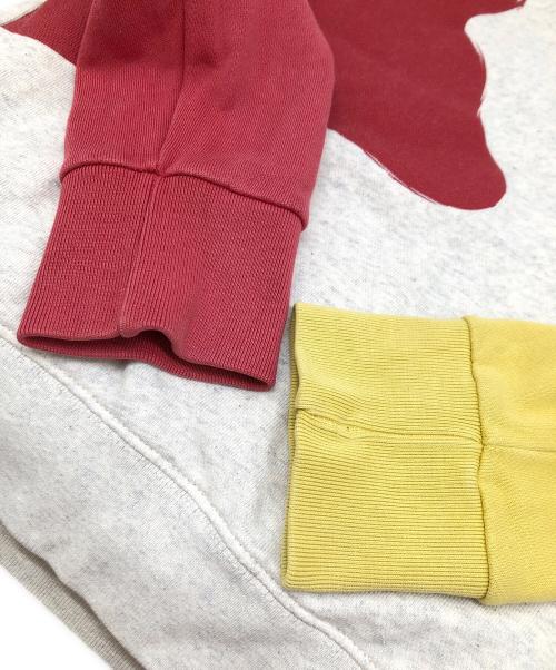 maison kitsune（メゾンキツネ）maison kitsune (メゾンキツネ) スウェット ライトグレー×イエロー×レッド サイズ:XSの古着・服飾アイテム