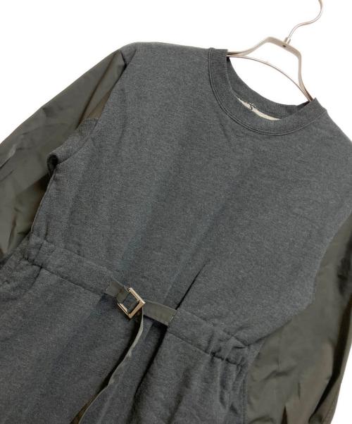 AER（エアー）AER (エアー) スウェットコンビベルテッドワンピース グレー サイズ:FREEの古着・服飾アイテム