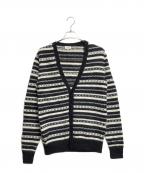 Saint Laurent Parisサンローランパリ）の古着「モヘアニットカーディガン」｜ホワイト×ブラック
