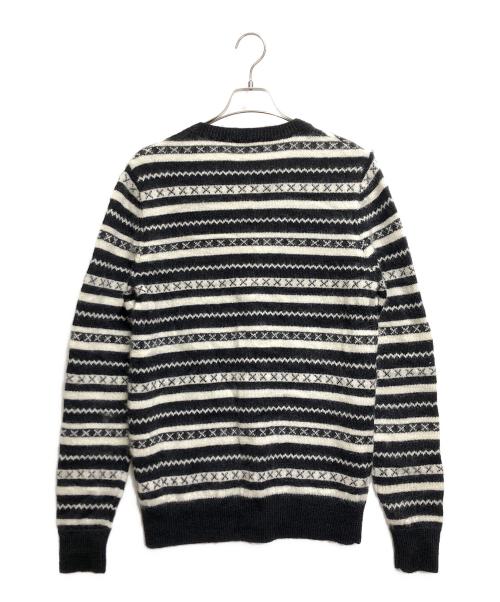 Saint Laurent Paris（サンローランパリ）Saint Laurent Paris (サンローランパリ) モヘアニットカーディガン ホワイト×ブラック サイズ:ＳＩＺＥ　Ｍの古着・服飾アイテム