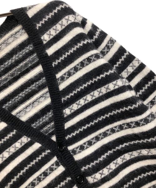 Saint Laurent Paris（サンローランパリ）Saint Laurent Paris (サンローランパリ) モヘアニットカーディガン ホワイト×ブラック サイズ:ＳＩＺＥ　Ｍの古着・服飾アイテム