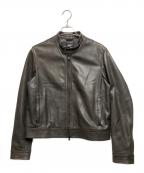 EMMETIエンメティ）の古着「ラムスキンシングルライダースジャケット」｜ブラック