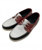 PARABOOTパラブーツ）の古着「デッキシューズ」｜レッド×ブラック