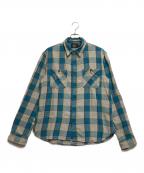 RRLダブルアールエル）の古着「コットンチェック柄シャツ」｜スカイブルー×グレー