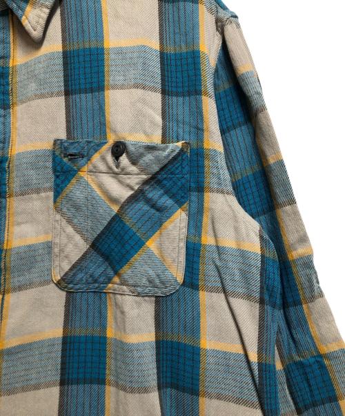 RRL（ダブルアールエル）RRL (ダブルアールエル) コットンチェック柄シャツ スカイブルー×グレー サイズ:Lの古着・服飾アイテム