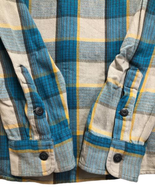 RRL（ダブルアールエル）RRL (ダブルアールエル) コットンチェック柄シャツ スカイブルー×グレー サイズ:Lの古着・服飾アイテム