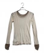 MAISON SPECIALメゾンスペシャル）の古着「2way Neck Sheer Docking Tops」｜ベージュ