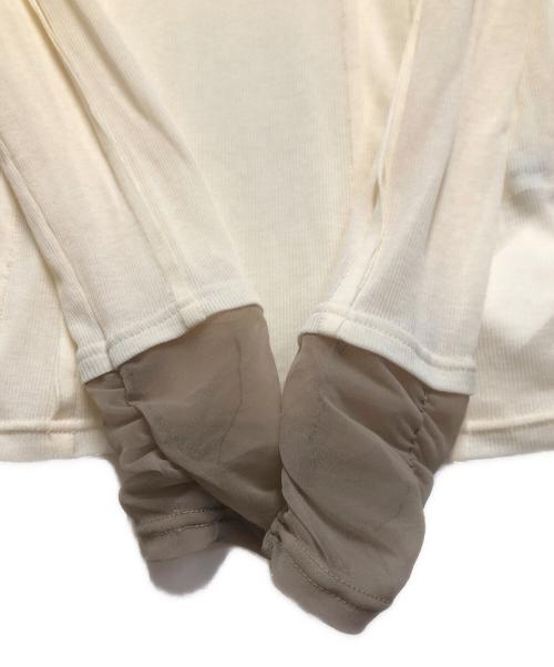 MAISON SPECIAL（メゾンスペシャル）MAISON SPECIAL (メゾンスペシャル) 2way Neck Sheer Docking Tops ベージュ サイズ:FREEの古着・服飾アイテム