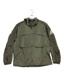 adidas（アディダス）の古着「シティエスケープ ルーズフィット シャイニークリンクル リップストップ フード付きジャケット」｜オリーブ