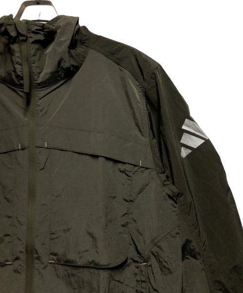 adidas（アディダス）adidas (アディダス) シティエスケープ ルーズフィット シャイニークリンクル リップストップ フード付きジャケット オリーブ サイズ:XLの古着・服飾アイテム