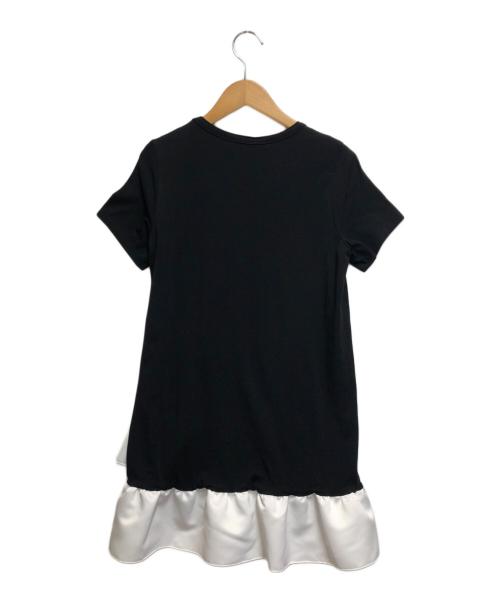 YOKO CHAN（ヨーコチャン）YOKO CHAN (ヨーコチャン) アシンメトリーペプラムカットソー ブラック×ホワイト サイズ:38の古着・服飾アイテム