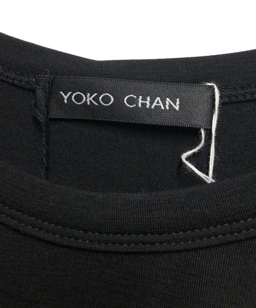 YOKO CHAN（ヨーコチャン）YOKO CHAN (ヨーコチャン) アシンメトリーペプラムカットソー ブラック×ホワイト サイズ:38の古着・服飾アイテム