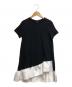 YOKO CHAN（ヨーコチャン）の古着「アシンメトリーペプラムカットソー」｜ブラック×ホワイト