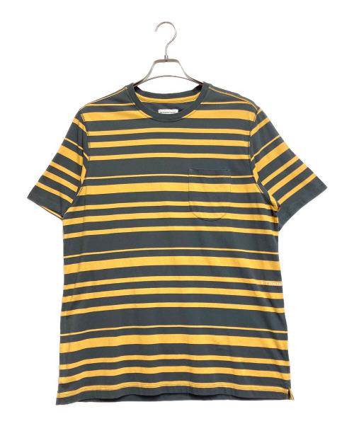 POP TRADING COMPANY（ポップトレーディングカンパニー）POP TRADING COMPANY (ポップトレーディングカンパニー) ポケットTシャツ グレー×イエロー サイズ:Mの古着・服飾アイテム