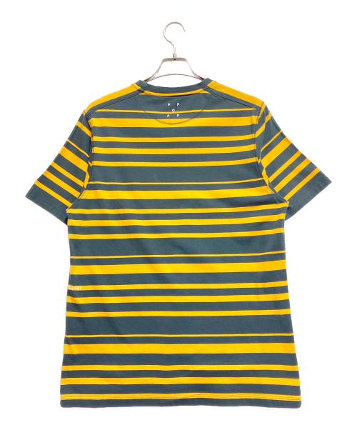 POP TRADING COMPANY（ポップトレーディングカンパニー）POP TRADING COMPANY (ポップトレーディングカンパニー) ポケットTシャツ グレー×イエロー サイズ:Mの古着・服飾アイテム