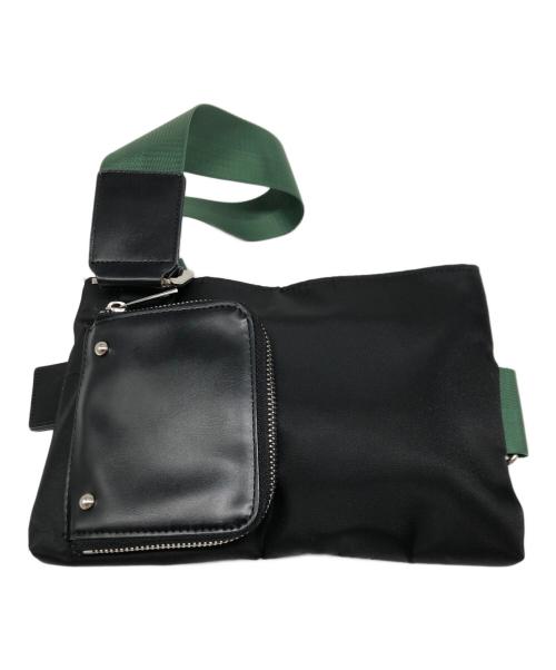 UN3D.（アンスリード）UN3D. (アンスリード) マルチボディバッグ ブラック×グリーンの古着・服飾アイテム