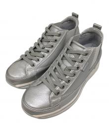 bussola（ブソラ）の古着「ミッドカットサイドゴアスニーカー」｜シルバー×ホワイト