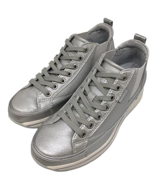 bussola（ブソラ）bussola (ブソラ) ミッドカットサイドゴアスニーカー シルバー×ホワイト サイズ:38の古着・服飾アイテム
