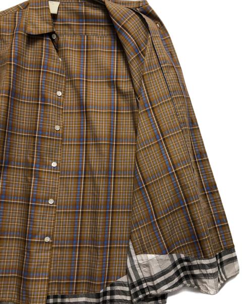 N.HOOLYWOOD（エヌ ハリウッド）N.HOOLYWOOD (エヌ ハリウッド) BIG CHECK SHIRT ブラウン サイズ:36の古着・服飾アイテム