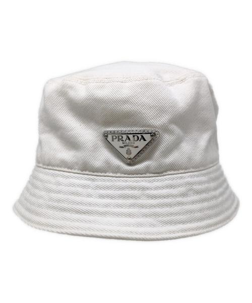 PRADA（プラダ）PRADA (プラダ) バケットハット ホワイト サイズ:XLの古着・服飾アイテム