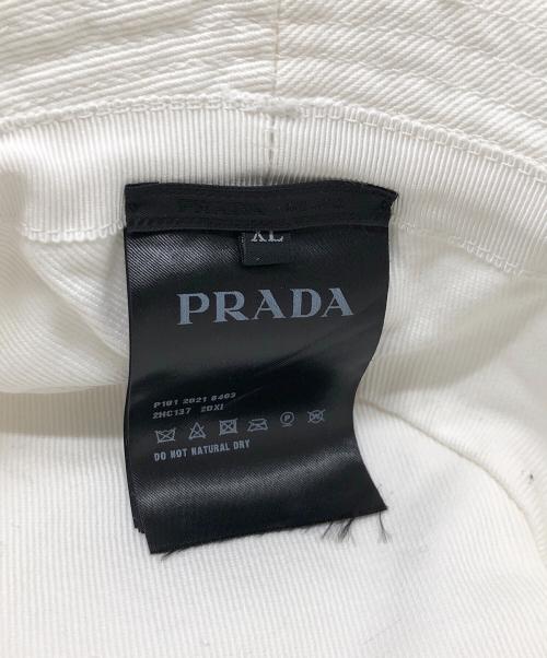 PRADA（プラダ）PRADA (プラダ) バケットハット ホワイト サイズ:XLの古着・服飾アイテム