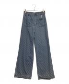 roompackerルームパッカー）の古着「ワイドパンツ」｜ブルー×ホワイト